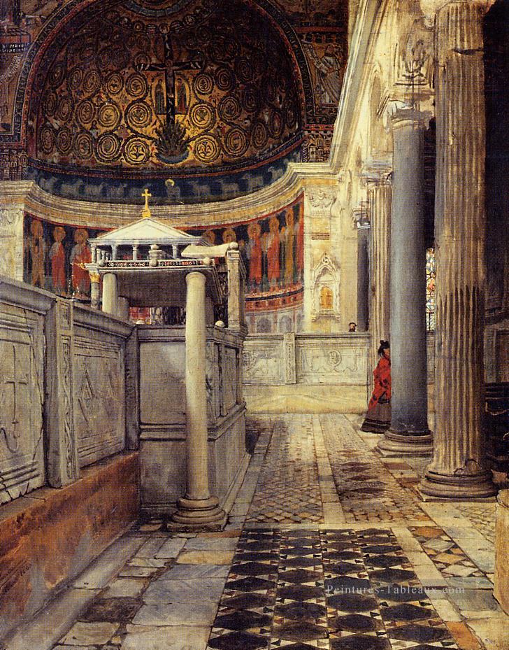 Intérieur de l’église de San Clemente Rome romantique Sir Lawrence Alma Tadema Peintures à l'huile